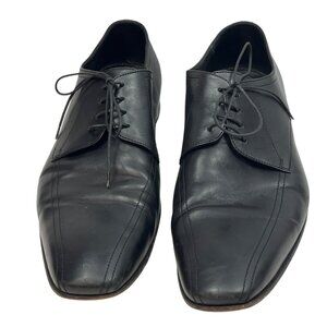 Hugo Boss Black Leather Mens Lace-Up Oxford Shoes Size 12 C318